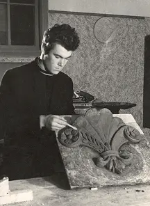 Andrejs Ķiģelis pie mācību darba veidošanā LLMV. 1954–1959.