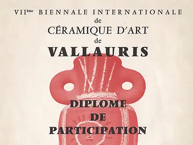 Diploms par piedalīšanos 7. starptautiskajā mākslas keramikas biennālē Valorisā. 1980.